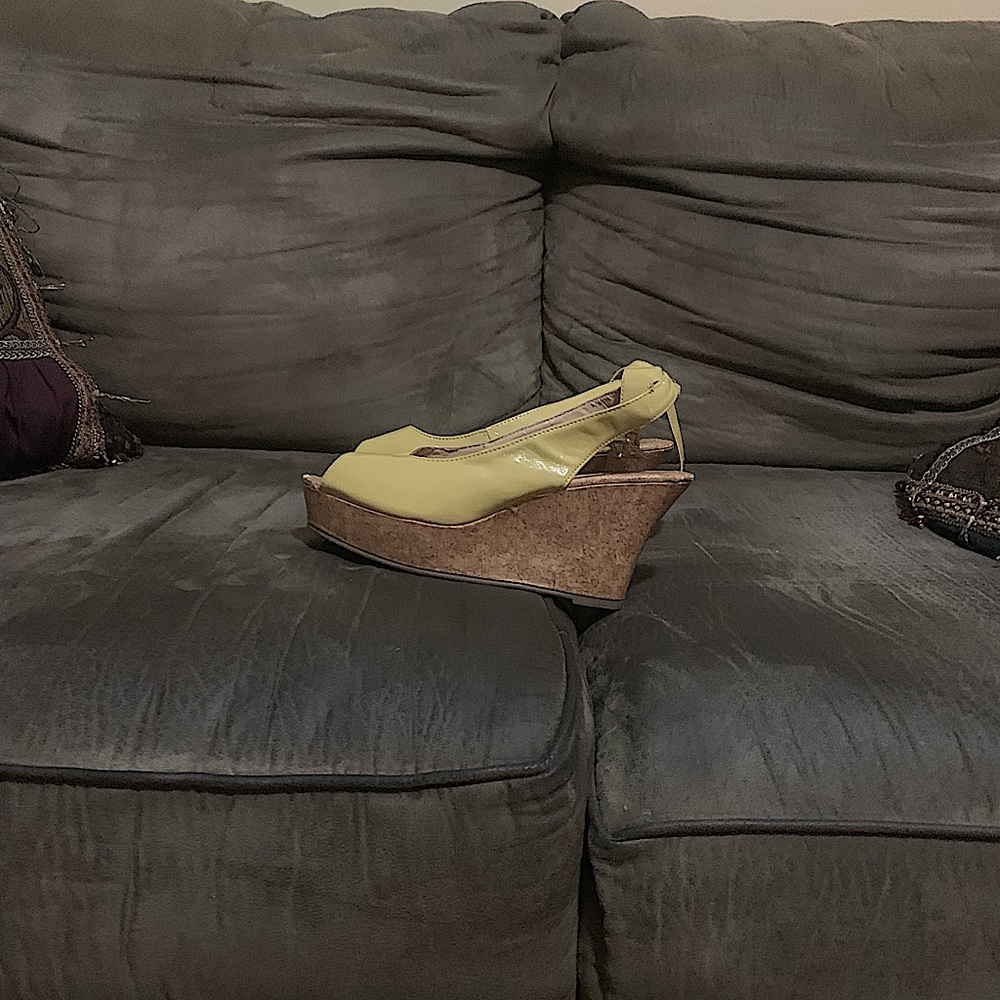 Yellow Wedges with Brown Bottoms